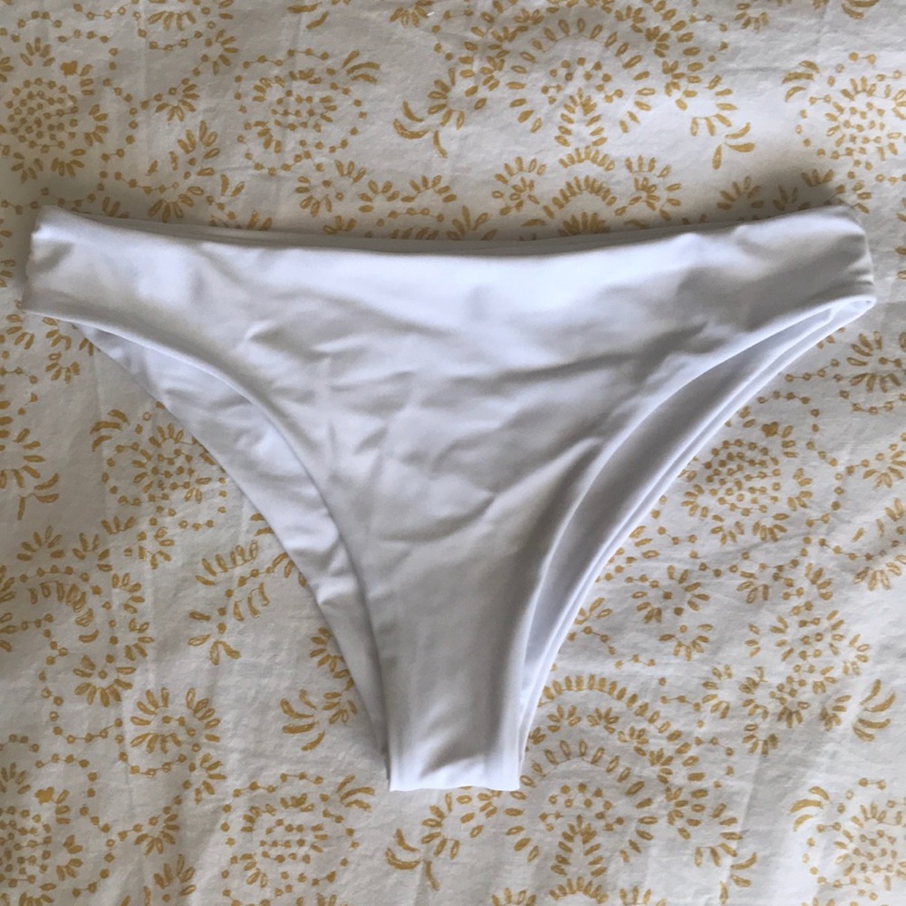 white bikini bottoms